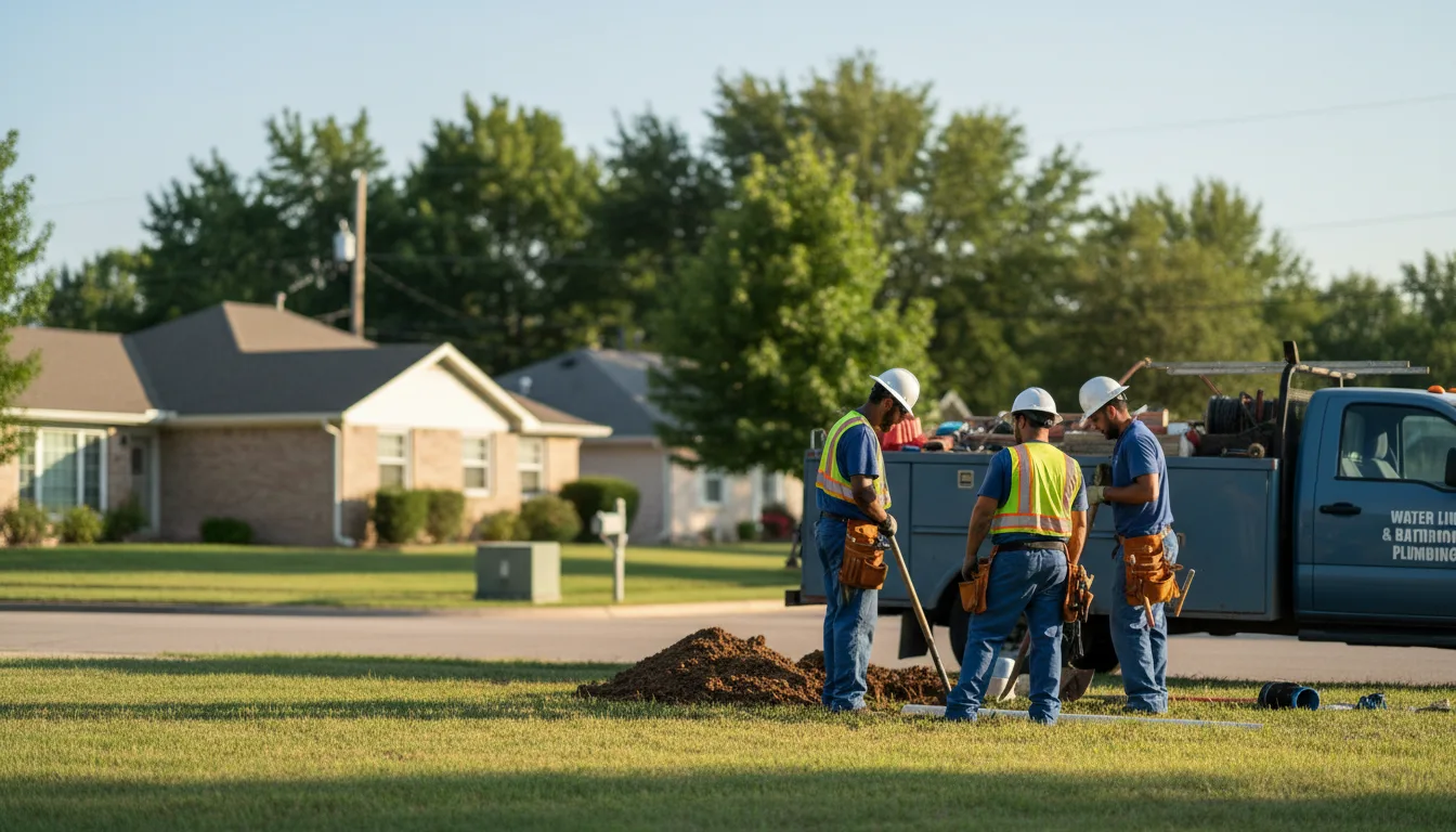 Residential water line and bathroom plumbing service in Bakersfield, CA
